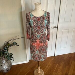 London Times Floral Knee Length Dress in Women’s Sz 4